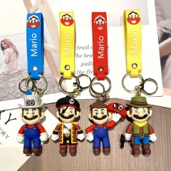 4 Styles Super Mario Bro Cartoon Anime Figure Keychain