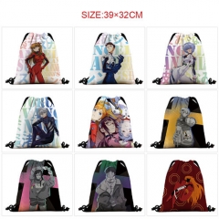 10 Styles 39*32CM EVA/Neon Genesis Evangelion Anime Cartoon Drawstring Bag