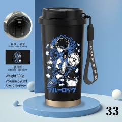 520ml Blue Lock Cartoon Stainless Steel Coffee Cup Anime Mug