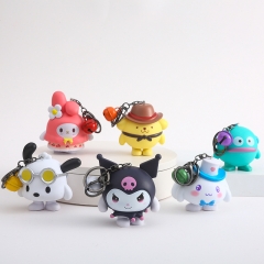 6pcs/set 6.2cm Sanrio Kuromi Cartoon Surprise Blind Box Anime PVC Figure Keychain