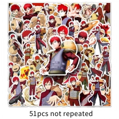 51PCS Naruto Gaara Cartoon Anime Waterproof Stickers