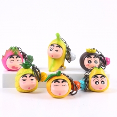 6pcs/set 6cm Crayon Shin-chan Cartoon Anime PVC Figure Keychain