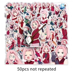 50PCS Naruto Haruno Sakura Cartoon Anime Waterproof Stickers