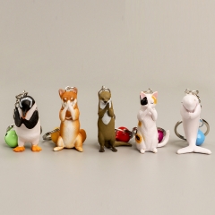 5pcs/set Cute Dog Cartoon Anime PVC Figure Keychain