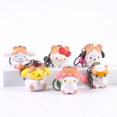 6pcs/set 4.5cm Sanrio Pochacco Cartoon Surprise Blind Box Anime PVC Figure Keychain