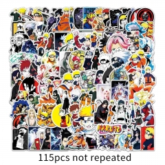 115PCS Naruto Cartoon Anime Waterproof Stickers