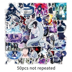 50PCS Naruto Uchiha Sasuke Cartoon Anime Waterproof Stickers