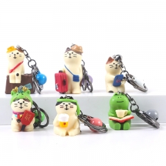 6pcs/set 5.5cm Cute Cat Cartoon Anime PVC Figure Keychain