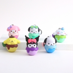 6pcs/set 6.2cm Sanrio Kuromi Cartoon Surprise Blind Box Anime PVC Figure Keychain