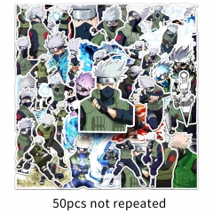 50PCS Naruto Hatake Kakashi Cartoon Anime Waterproof Stickers