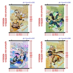 2 Sizes 5 Styles Genshin Impact Cartoon Wall Scrolls Anime Wallscrolls