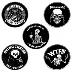 8 Styles Halloween Skeleton Cartoon Anime Alloy Badge