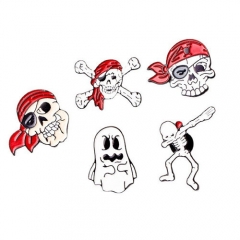 5 Styles Skeleton Cartoon Anime Alloy Badge