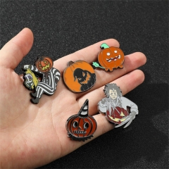 5 Styles Halloween Wizard Pumpkin Cartoon Anime Alloy Badge