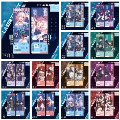 7*21cm 29 Styles Genshin Impact Cartoon Laser Tickets Anime Bookmark