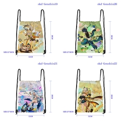 5 Styles Genshin Impact Cartoon Anime Drawstring Bag