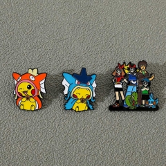 3 Styles Pokemon Cartoon Pin Anime Alloy Brooch