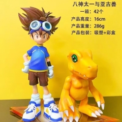 16cm Digital Monster Yagami Taichi and Agumon Cartoon Anime PVC Figure Toys