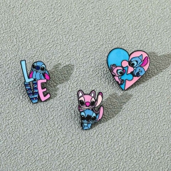 3 Styles Lilo & Stitch Cartoon Pin Anime Alloy Brooch