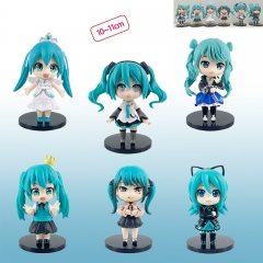 6pcs/set 10-11cm Hatsune Miku Cartoon Anime PVC Figures