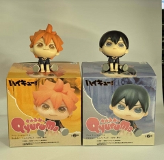 2 Styles 5cm Haikyuu Shoyo Hinata Tobio Kageyama sitting Cartoon PVC Anime Figure Toy