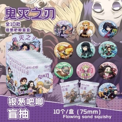 75mm 10pcs/set Demon Slayer: Kimetsu no Yaiba Cartoon Surprise Blind Box Pin Anime Acrylic Brooch