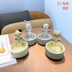 4 Styles Cat Dog Rabbit Fox Animal Anime Aromatherapy Candle Holder