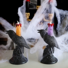 (with Light) 2 Styles Halloween Crow Anime Light Led Electronic Candle Light