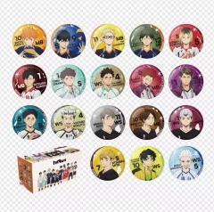 （Genuine) 18pcs/set Haikyuu Cartoon Surprise Blind Box Pin Anime Brooch