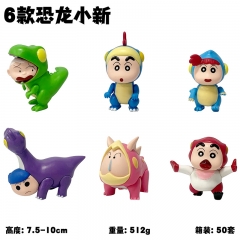 6pcs/set  7.5-10cm GK Crayon Shin-chan Cartoon Anime PVC Figure