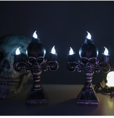 (with Light) 4 Styles Halloween Skeleton Anime Candle Lamp Night Light