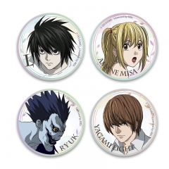 （Genuine) 58mm 4 Styles Death Note Cartoon Pin Anime Tinplate Brooch