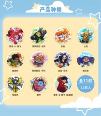 Genuine) 58mm 11pcs/set 2 Styles One Piece Cartoon Surprise Blind Box Pin Anime Alloy Brooch