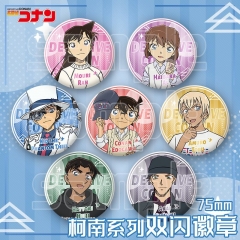 75mm 17 Styles Detective Conan Cartoon Pin Anime Tinplate Brooch