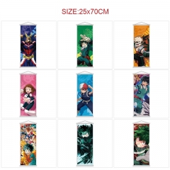 25*70cm 9 Styles My Hero Academia Cartoon Wall Scrolls Anime Wallscrolls