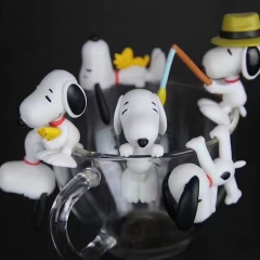 7pcs/set  3~4CM Snoopy Cartoon Anime PVC Figure