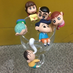 6pcs/set 4CM Crayon Shin-chan Cartoon Anime PVC Figure