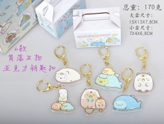 6pcs/set Sumikkogurashi Cartoon Anime Acrylic Keychain