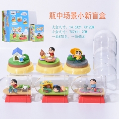 6 pcs/set Crayon Shin-chan Cartoon Surprise Blind Box Anime PVC Figures