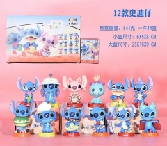 12pcs/set  6-7cm Lilo & Stitch Cartoon Anime PVC Figure