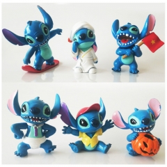 6 Styles 5-7cm Lilo & Stitch Cartoon Anime PVC Figure