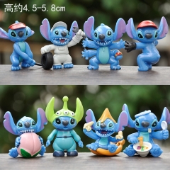 8 Styles 4.5-5.8cm Lilo & Stitch Cartoon Anime PVC Figure Keychain