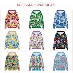 9 Styles 7 Sizes Inside Out Cartoon Anime Hooded Hoodie