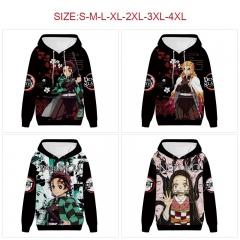 6 Styles 7 Sizes Demon Slayer: Kimetsu no Yaiba Cartoon Anime Hooded Hoodie