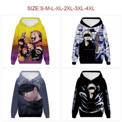 4 Styles 7 Sizes Jujutsu Kaisen Cartoon Anime Hooded Hoodie