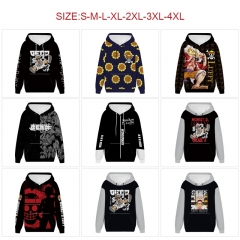 18 Styles 7 Sizes One Piece Cartoon Anime Hooded Hoodie