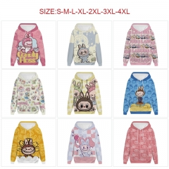 10 Styles 7 Sizes Labubu Cartoon Anime Hooded Hoodie