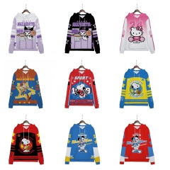 21 Styles 9 Sizes Sanrio The Simpsons Snoopy Christmas Cartoon Anime Hooded Hoodie