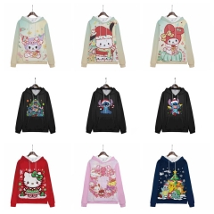 12 Styles 9 Sizes Sanrio Pokemon Lilo & Stitch Cartoon Anime Hooded Hoodie