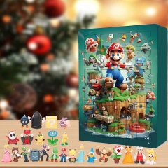 2 Styles Super Mario Bro Christmas Advent Calendar Cartoon Surprise Blind Box Anime PVC Figures